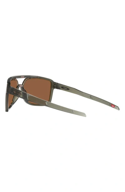 Oakley Castel 63mm Prizm™ Polarized Oversize Rectangular Sunglasses In Olive