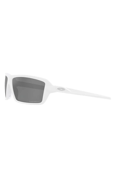 Shop Oakley Cables 63mm Prizm™ Polarized Oversize Rectangular Sunglasses In White
