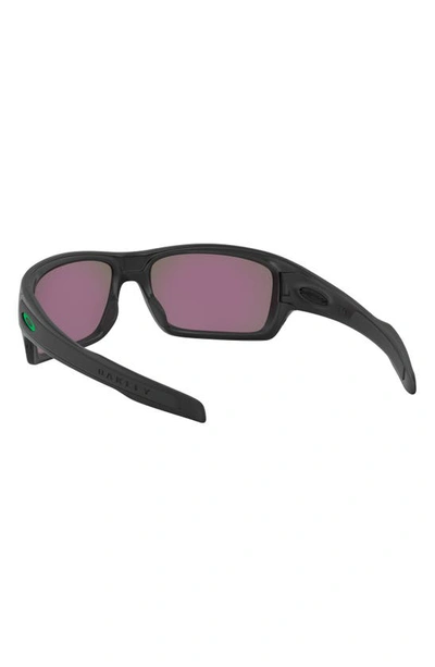 Oakley Turbine 65mm Polarized Oversize Rectangular Sunglasses In Matte Black