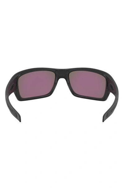 Oakley Turbine 65mm Polarized Oversize Rectangular Sunglasses In Matte Black