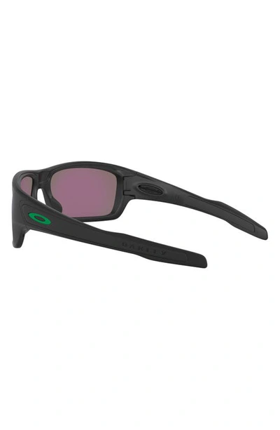 Oakley Turbine 65mm Polarized Oversize Rectangular Sunglasses In Matte Black