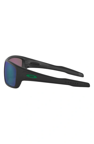 Oakley Turbine 65mm Polarized Oversize Rectangular Sunglasses In Matte Black