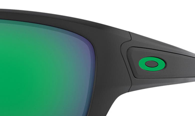 Oakley Turbine 65mm Polarized Oversize Rectangular Sunglasses In Matte Black