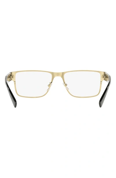 Versace 55mm Rectangular Optical Glasses In Black Gold