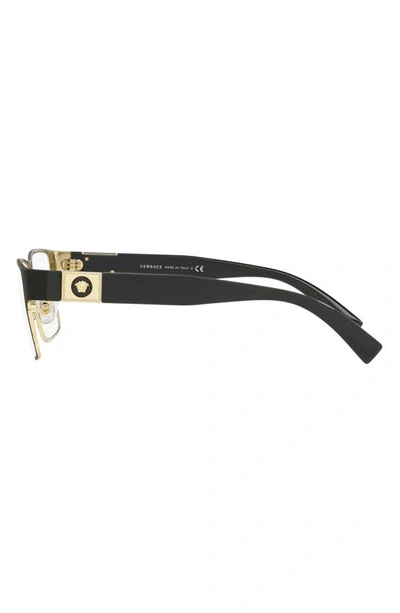 Versace 55mm Rectangular Optical Glasses In Black Gold