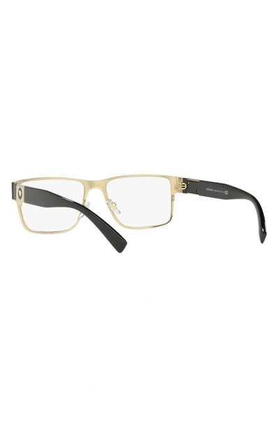 Shop Versace 55mm Rectangular Optical Glasses In Black Gold