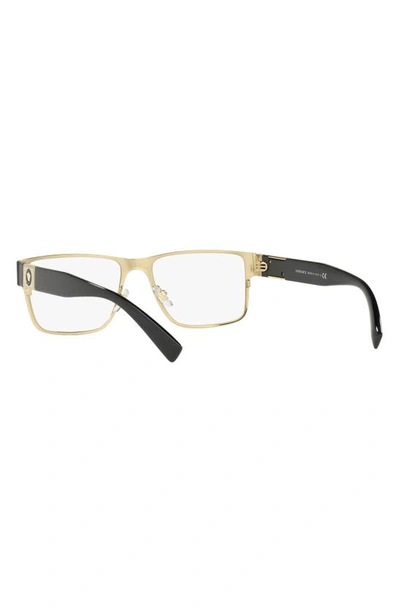 Versace 55mm Rectangular Optical Glasses In Black Gold