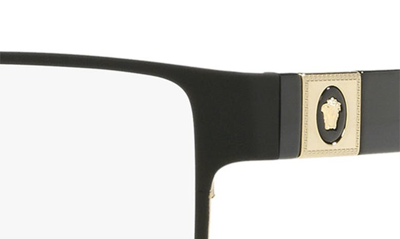 Shop Versace 55mm Rectangular Optical Glasses In Black Gold