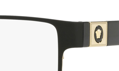 Versace 55mm Rectangular Optical Glasses In Black Gold