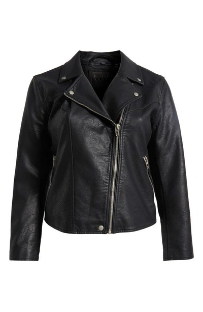 Shop Blanknyc Lifechanger Faux Leather Moto Jacket In Black/ Silver Matte Metal