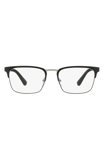 Shop Prada Heritage 56mm Square Optical Glasses In Matte Black