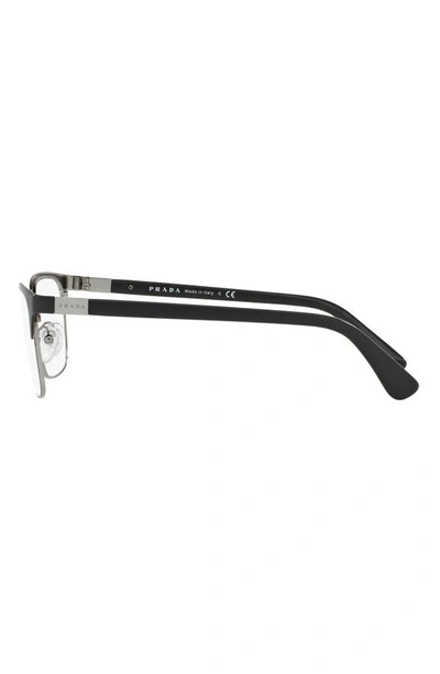 Prada Heritage 56mm Square Optical Glasses In Matte Black