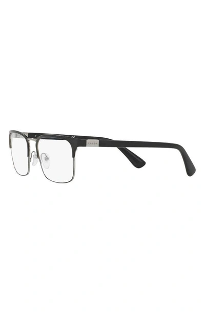 Prada Heritage 56mm Square Optical Glasses In Matte Black