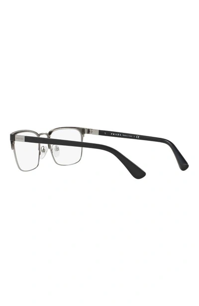 Prada Heritage 56mm Square Optical Glasses In Matte Black