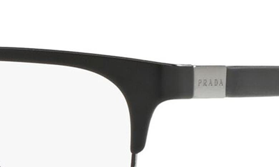 Prada Heritage 56mm Square Optical Glasses In Matte Black