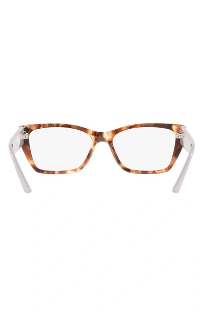 Prada 54mm Rectangular Optical Glasses In Brown Tort