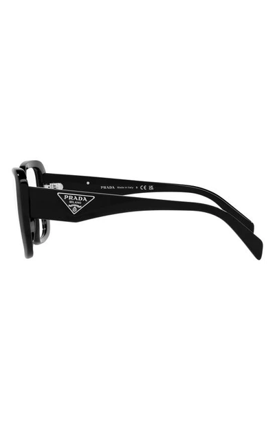 Prada 53mm Square Optical Glasses In Black