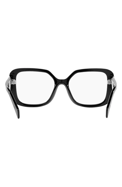 Prada 53mm Square Optical Glasses In Black