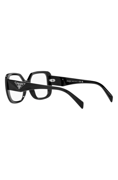Prada 53mm Square Optical Glasses In Black