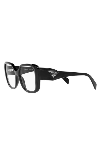 Prada 53mm Square Optical Glasses In Black