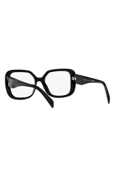 Prada 53mm Square Optical Glasses In Black