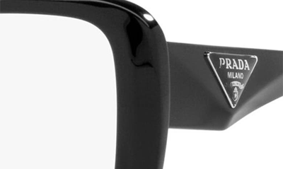 Prada 53mm Square Optical Glasses In Black