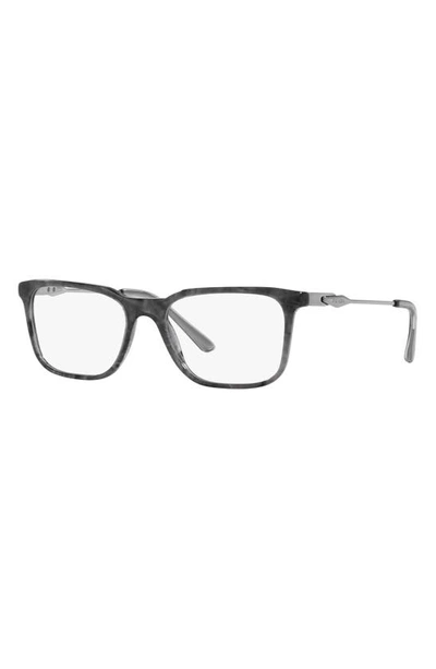Prada 55mm Rectangular Optical Glasses In Graphite