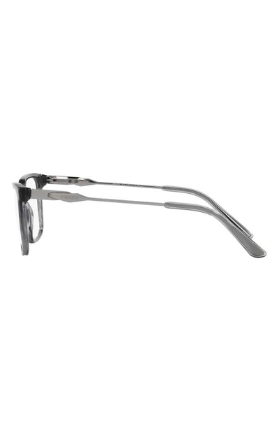 Prada 55mm Rectangular Optical Glasses In Graphite