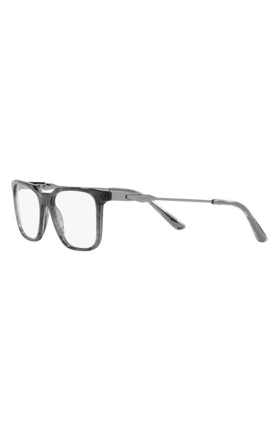 Prada 55mm Rectangular Optical Glasses In Graphite