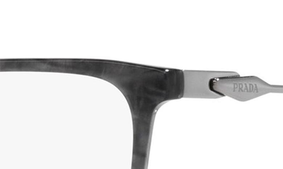 Prada 55mm Rectangular Optical Glasses In Graphite
