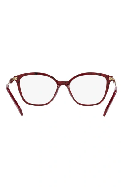 Prada 54mm Butterfly Optical Glasses In Red