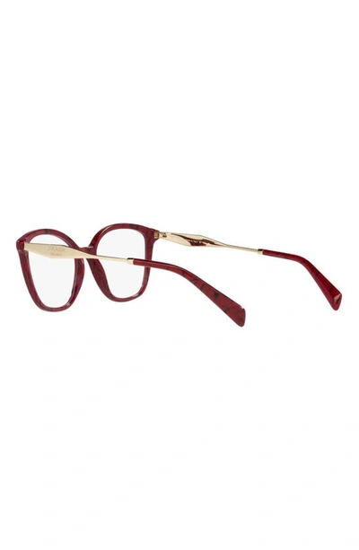 Prada 54mm Butterfly Optical Glasses In Red