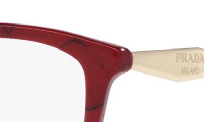 Prada 54mm Butterfly Optical Glasses In Red