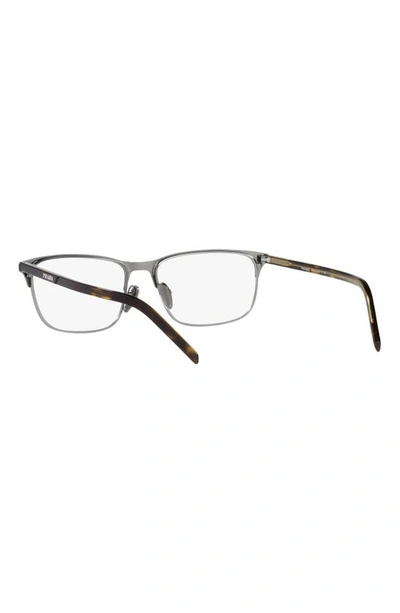 Shop Prada 55mm Oval Optical Glasses In Gunmetal