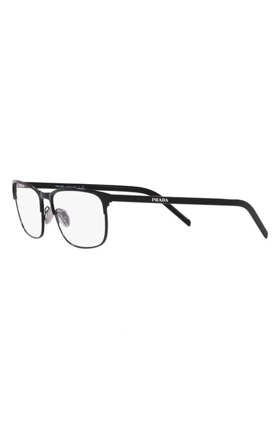 Shop Prada 55mm Oval Optical Glasses In Black