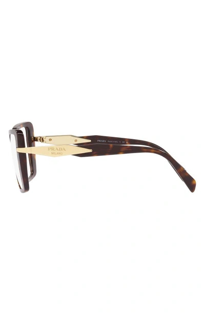 Prada 53mm Square Optical Glasses In Tortoise