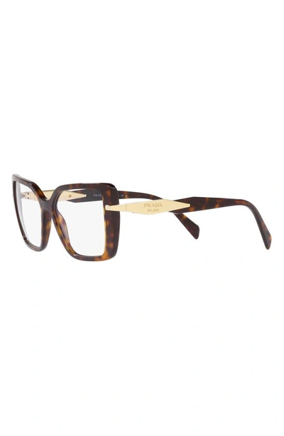 Prada 53mm Square Optical Glasses In Tortoise