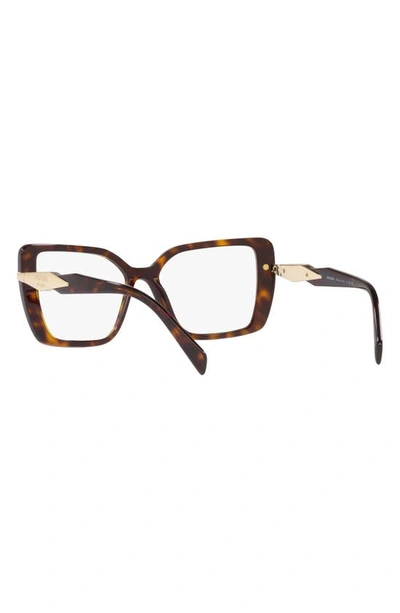 Prada 53mm Square Optical Glasses In Tortoise