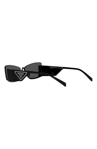 Shop Prada 57mm Rectangular Sunglasses In Black