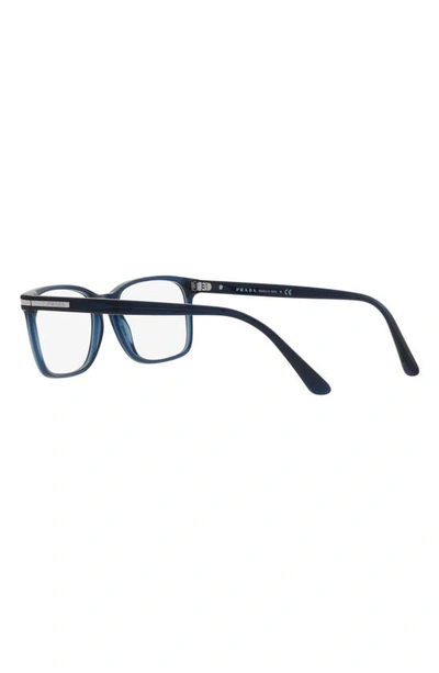 Prada 56mm Rectangular Optical Glasses In Crystal
