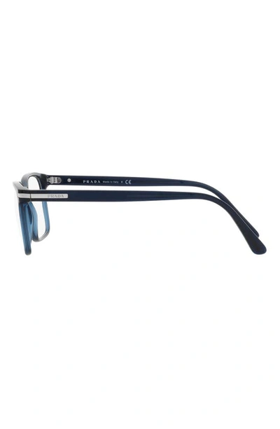Prada 56mm Rectangular Optical Glasses In Crystal