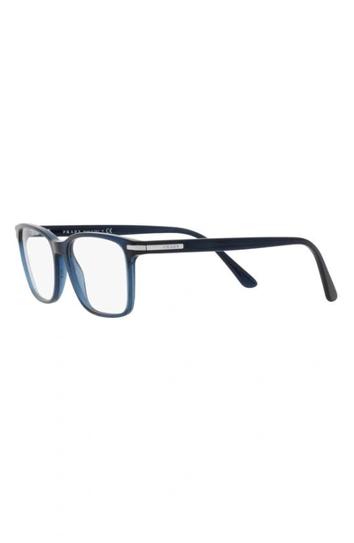 Prada 56mm Rectangular Optical Glasses In Crystal