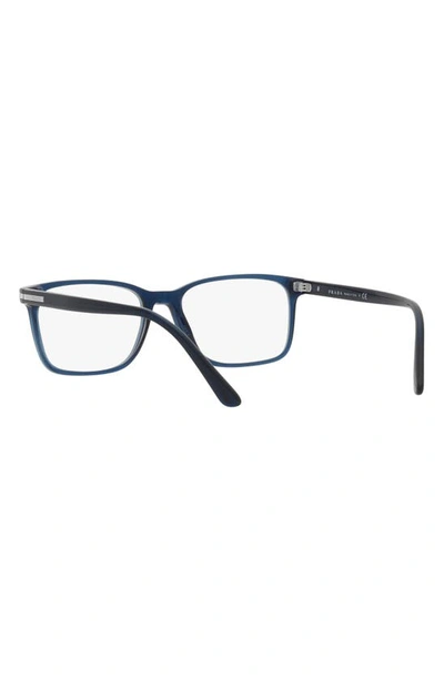 Prada 56mm Rectangular Optical Glasses In Crystal