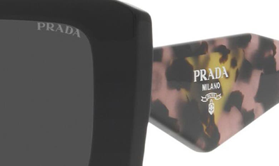Shop Prada 56mm Square Sunglasses In Black