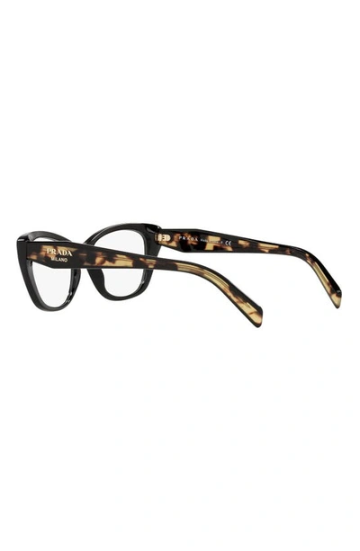 Prada 52mm Cat Eye Optical Glasses In Black