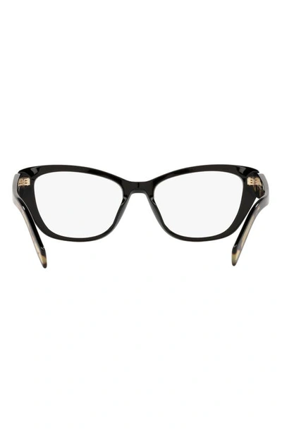 Prada 52mm Cat Eye Optical Glasses In Black