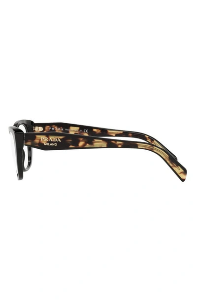 Prada 52mm Cat Eye Optical Glasses In Black