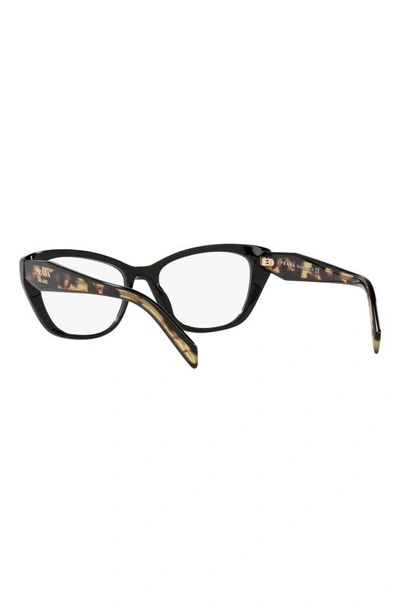 Prada 52mm Cat Eye Optical Glasses In Black