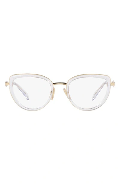 Shop Prada 49mm Small Pillow Optical Glasses In Crystal