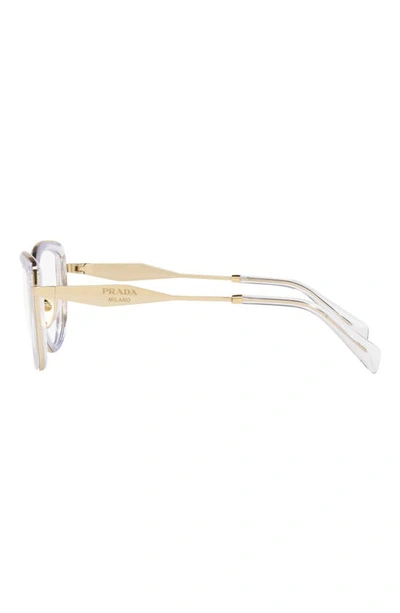 Shop Prada 49mm Small Pillow Optical Glasses In Crystal